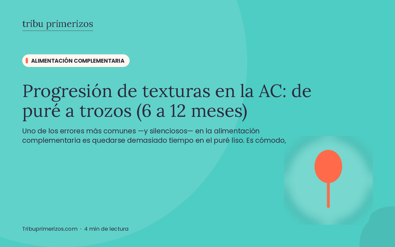 Progresión de texturas en la AC: de puré a trozos (6 a 12 meses)